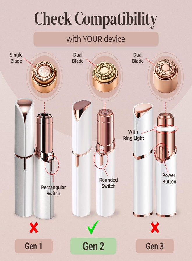 VISOFO Gen 2 Replacement Heads for Finishing Touch Flawless Facial Hair Removal for Women, Also fits Profeir innobeaut gurelax EVIEY KRADAA VISOFO bikurpia Hair Remover Razor Generation 2 (Set of 4) - Image 2